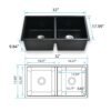 Double Bowl Undermount Quartz Sink